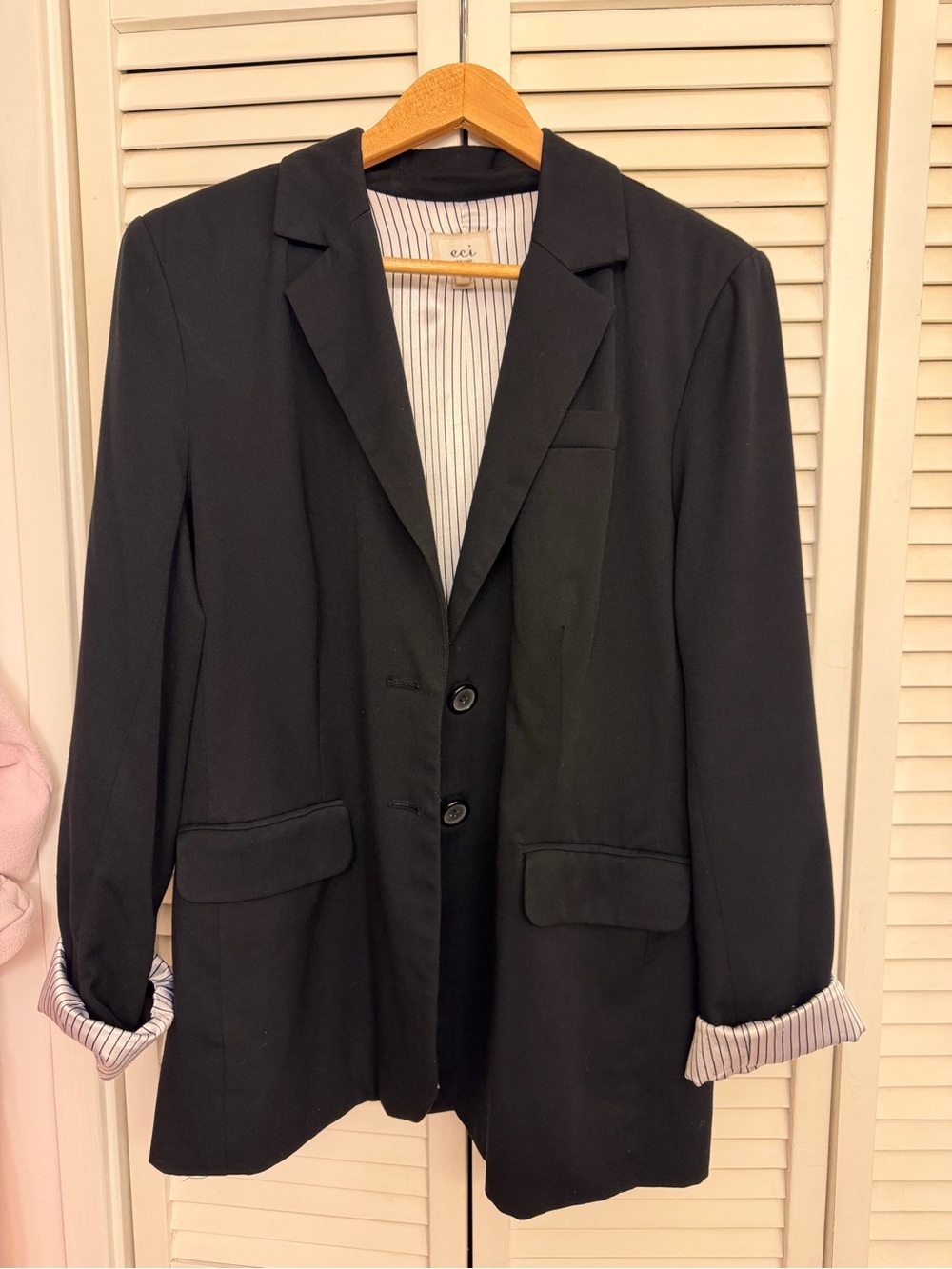 ECI black women's Two-Button Blazer with Notch Lapel